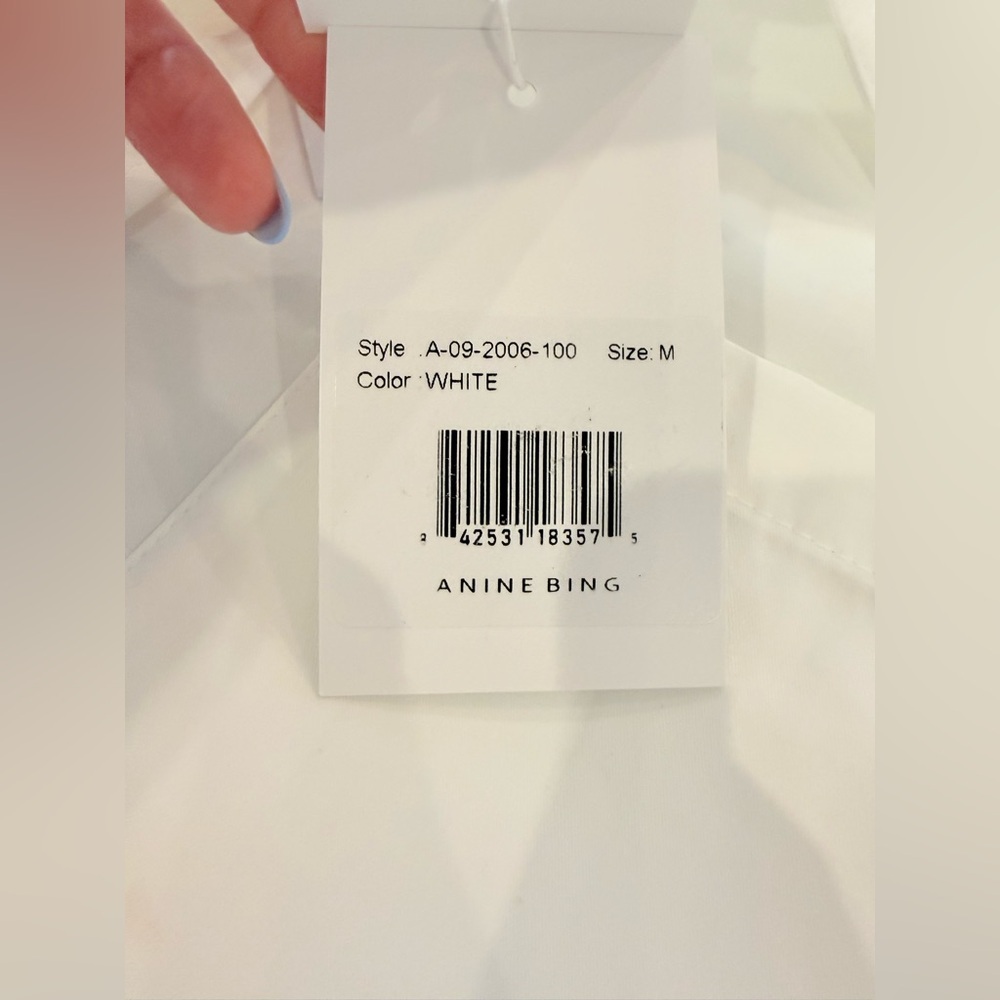 Anine Bing Oversized Mika Crisp Cotton Poplin White Shirt NWT - Picture 11 of 14